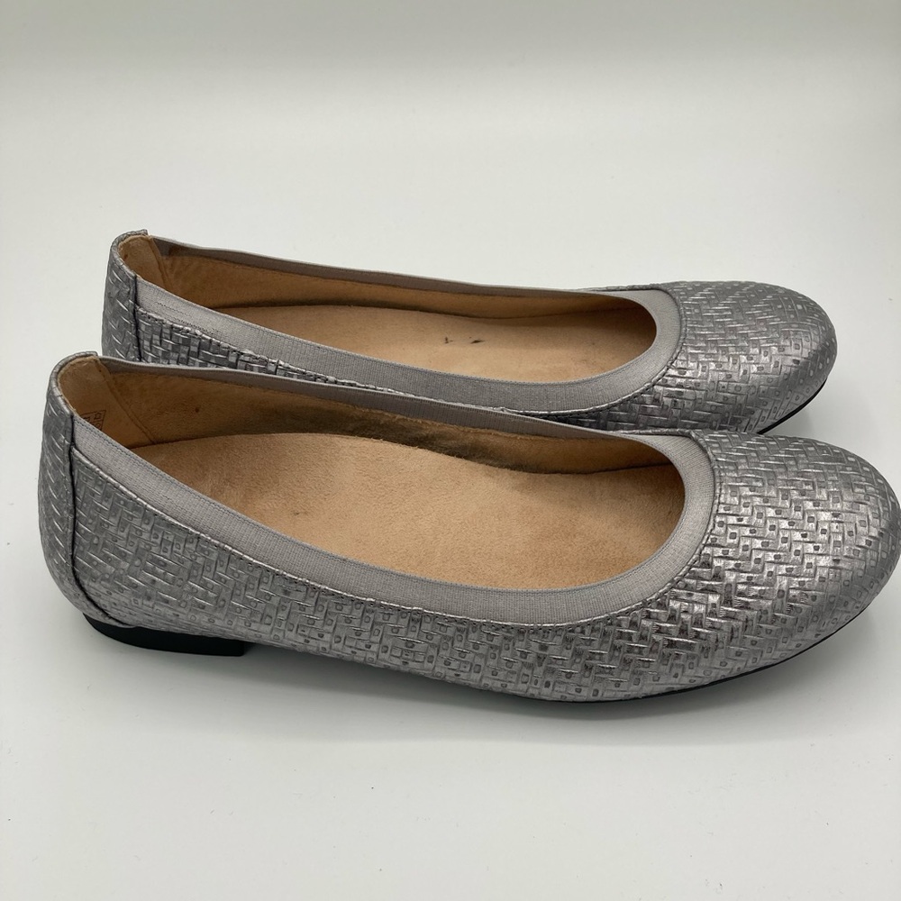 Vionic Women's Anita Metallic Ballet Flats Size 6.5 Orthotic Slip-On Shoes